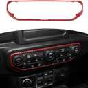 RT-TCZ for Wrangler JL Center Dash AC Switch Cover Trim Frame for Jeep Wrangler JL JLU Gladiator JT 2018-2023 Red Carbon Fiber Interior Accessories