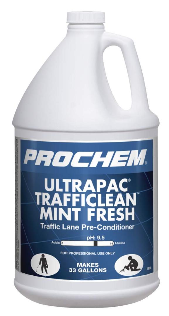 Prochem Ultrapac Trafficlean Mint Fresh Carpet Cleaning Solution Professional Traffic Lane Pre-Conditioner, 1 Gal., 4 Pk (128 Fl Oz (Pack of 4))