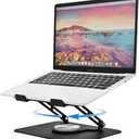 Laptop Stand for Desk, Adjustable Computer Stand with 360 Rotating Base, Laptop Riser Compatible with MacBook Air/Pro, Dell, HP, Lenovo and All 10-17'' Laptops