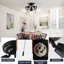 3 Light Track Lighting Fixtures Ceiling with Pull Chain On/Off, Black Kitchen Track Light Adjustable Directional Ceiling Spotlight, Gu10 Pull Chain Light for Kitchen Sink Hallway, No Bulb