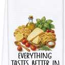 Mimi Gifts Kitchen Towels, Mother's Day Birthday Gifts for Grandma Dish Tea Towels, Everything Tastes Better in Mimi's Kitchen Decorative Hand Towel, 16x24 Inch