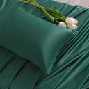 NTBAY Zippered Silk Satin Toddler Pillowcases - 2 Pack Hidden Zipper 13x18 Pillowcases - Luxury and Silky Baby Travel Pillow Covers, Dark Green