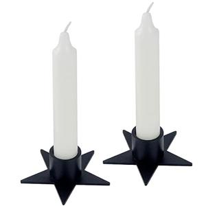 Aglary 2PCS Pentagram Black Taper Candle Holders, Matte Iron Candlestick Holders Centerpieces for Home Decoration, Wedding Anniversary, Party, Housewarming Gifts.