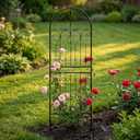 Trellis for Climbing Plants 70.8" H x 24.5" W Metal Premium Quality Material Rust-Resistant Climbing Frame Stylish Garden Addition Outdoor Roses Vine Ivy Clematis Trellises Black 1 Pack