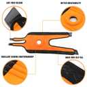 2 x Knee Brace Black for Men Women, Side Double Elastic Supports for Patellar Pad Realign Knee, Maximum Pain Support for Arthritis Pain, Meniscus Tear, Injury Recovery, Exercise Training. Black & Orange