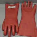 Insulating Gloves For High Voltage Electrical Work 1.8mm-Thickness Protective Gloves Cut & Stab Resistant 12kVAC/22kVDC Max Red Rubber Insulating Handwear For Lineworker Electricians