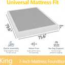 7 Inch Box Springs for Bed，Metal Bed Frame Base， Easy Assembly with Fabric Cover, Durable Support，Noise-Free,King