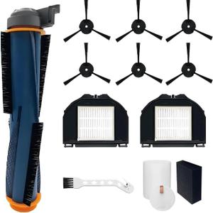12 PCS Vacuum Accessories Kit Compatible with Shark RV2310AE/AV2310AE Matrix Robot Vacuum Cleaner Filter Replacement, 1 Main Brush, 6 Side Brushes, 2 Filters, 1 Cleaning Brush, 2 Foam Filters