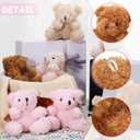 Threan 8 Pcs Mini Plush Bears 4'' Small Bear Bulk Stuffed Animal Toys Tiny Soft Bear Doll Present Stuffers for Keychain Baby Shower Party Favors Supplies(Pink), 4 Inch8 piece assortment