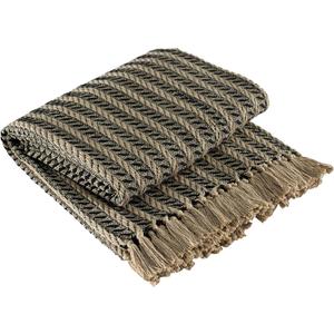 Park Designs Cable Throw Blanket Black & Tan | 50" x 60" Soft Cotton Knit | Cozy Boho Throw Blanket for Couch, Bed & Travel | Lightweight Decorative Home Dcor Accent | Small Spring Plush Blanket