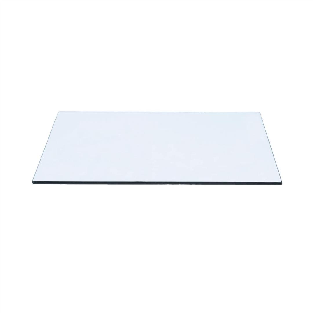 Spancraft 17" x 24" Rectangle Tempered Glass Table Top 3/8" Thick Flat Polish Edge and Touch Corners