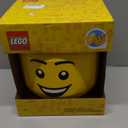 LEGO Storage Head (SMALL) - HAPPY BOY - Polypropylene Storage Box with Lid for Kids' Toy Storage Stackable Organizer and Fun Storage Solution Toy Box