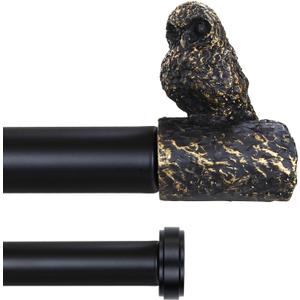 Black Gold Double Curtain Rods 28-48 Inch with Owl Finials
Farmhouse Decorative Window Rod, Heavy Duty Adjustable Drapery Rod for Large Windows, Bedroom & Living Room
