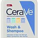 CeraVe Baby Wash & Shampoo, Fragrance, Paraben, & Sulfate Free Shampoo for Tear-Free Baby Bath Time, 8 Ounce
