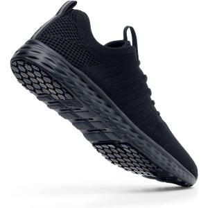 Shoes for Crews Non Slip Work Shoes for Men, Slip Resistant Food Service Sneakers, Safety Shoes for Men, Everlight Black (10.5 Wide)