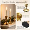 48 Pack Brass Gold Taper Candle Holders Set - Vintage Metal Candlestick Holders Set Candle Holder for Table Centerpiece, Wedding Reception, Festive Christmas Mantel Decoration or Home Decor Gold