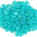 520 PCS Glow Stones, Glow in Dark Gardon Pebbles Luminous Rocks for Walkways Yard Aquarium Fish Tank Decoration Powered by Light and Solar (Light Blue)