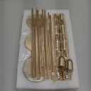 18 PCS Glod Candle Holders Set, Vintage Taper & Pillar Candle Sticks for Wedding, Dining Table, Fireplace Mantel, Elegant Home Decor, Housewarming Gift, Festive Centerpiece (Gold)