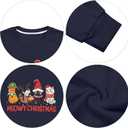 KIMSOONG Christmas Sweatshirts for Women Merry and Bright Santa Print Xmas Sweatshirt Crewneck Pullover Shirts (Blue, XL)