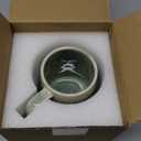 Ceramic Coffee mugs, 24 oz, Extra Large Mugs, Big Tea and Cups, Large Handle, Pottery Mugs, Transmutation Glaze Wide Bottom Coffee Mug, Microwave and Dishwasher Safe. (Light Green)