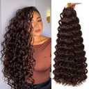 8Packs Curly Crochet Hair Boho Ocean Wave Crochet Hair 18Inch Pre Looped Crochet Hair for Black Women Pre Twisted Bench Curl Crotchet Hair(33#, 18inch)