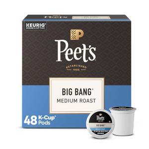 Peet's Coffee, Medium Roast Keurig K-Cup Pods, 100% Arabica Coffee - Big Bang 48 Count (1 Box of 48 Pods) (EXP 08/25/27)