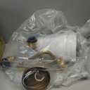 Bathroom Vanity Light, Brushed Gold Bathroom Light Fixtures, 3-Light Lighting Fixtures Over Mirror, Modern Wall Sconce with Flared White Fabric Shade, E26 Socket(ETL Listed)