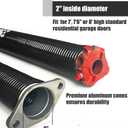 Garage Door Torsion Spring Set, Pair of 2" Electrophoresis Coated Garage Door Springs Replacement with 2 Non-Slip Winding Bars and Bearing, Minimum 16000 Cycles (.207x2x20")