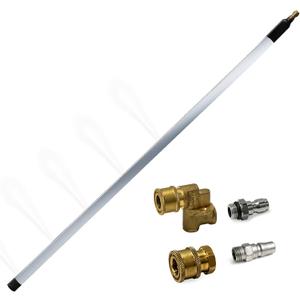 5-port high-pressure cleaning machine nozzle, 40-inch stainless steel 1/4-inch quick-connect power cleaning machine spray gun, with pure copper connector (1 meter with 5 outle)