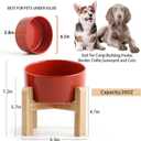 Petygooing Elevated/Raised 15Slanted Ceramic Dog Bowl for Small and Medium Breeds, Tilted Anti Slip Pet Feeding Bowl,Food Water Dish with Stand for Cats and Dogs (28 OZ/3.6 Cups) Rust Red