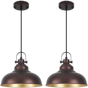 Bronze Pendant Lights Kitchen Island, 2 Pack Kitchen Island Lighting, Farmhouse Pendant Light Fixtures (11.41" W), Island Pendant Light for Kitchen Island, Dining Room, Bedroom