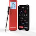 ThermoMaven Smart Bluetooth Wireless Meat Thermometer:Sub-1G Signal Stability, Standalone Display Base, Certified Accuracy of ±0.5°F, Unlimited WiFi Range for BBQ, Oven, Smoker, and Grill (Red)