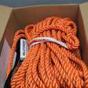 100FT Vertical Lifeline Assemble Three Strand Rope Fall Protection with Rope Grab Snap Hooks Shock Absorber Fall Protection Safety Equipment ANSI Compliant