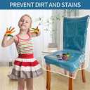 4 Pack Plastic Chair Covers, Clear Dining Room Chairs Cover Set, Transparent Waterproof Seat Protector from Cat Scratch, Dust, Spill, Pet Hair and Easy Clean