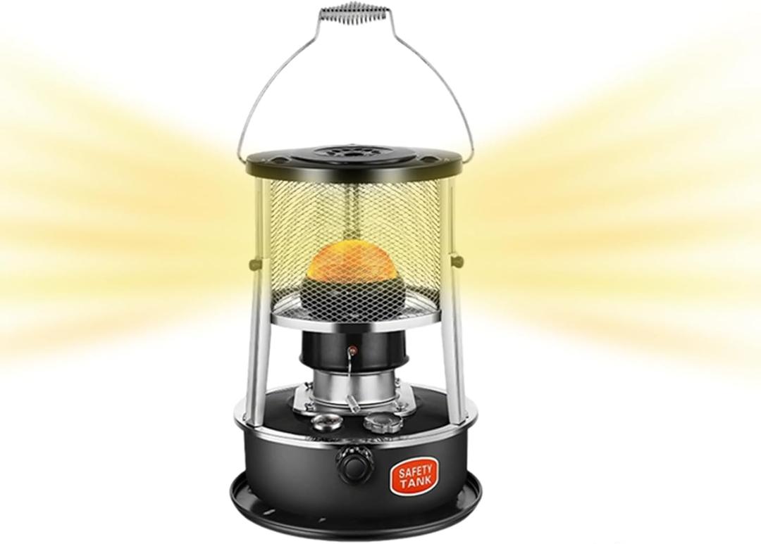 Portable Kerosene Heater 9000 BTU Outdoor/Indoor Kerosene Stove, Non-Electric Heater for Tent Cooking Ice Fishing Home and Survival Emergency, Black