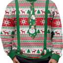 Unisex Ugly Christmas Sweatshirt for Men Women 3D Printed Xmas Graphic T Shirts Pattern Designed Pullover Sweatshirts (XX-Large)