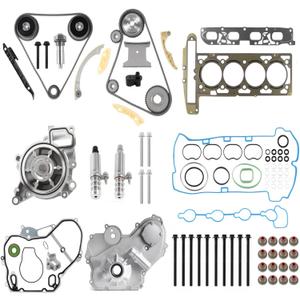 2.4 Timing Chain Kit 9-4201S Head Gasket Water/Oil Pump VCT Solenoid Actuator Gear Guide Rail Sprocket for Chevy Equinox Malibu,for Buick Lacrosse Regal Verano,for GMC Terrain 2.4 2.2L Ecotec