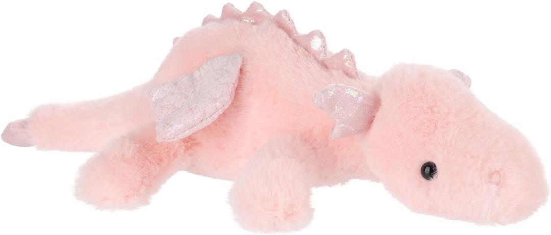 Apricot Lamb Toys Plush Pink Lying Dragon Dinosaur Stuffed Animal Soft Cuddly Perfect for Child (Pink Dragon, 15 Inches) (Small)