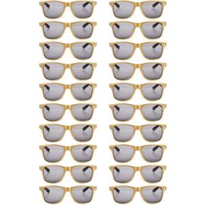 20 Pairs Bulk Sunglasses for Adult Retro 70s 90s Cheap Glasses (Gold) (Gold)