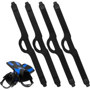 2 Pairs Scuba Diving Universal Fins Straps TPR Replacement Scuba Fin Straps with Quick Release Buckles Accessories Rubber Adjustable Flippers Strap for Swimming Diving Dive
