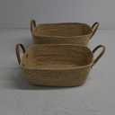 Baskets, Set of 2 for Home, Office, Dorm Room, Living Room, Bedroom, Bathroom, Nursery Storage and Organization (15x11x5in/13x10x4inch)