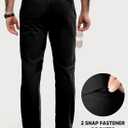 JMIERR Mens Chino Pants Casual Stretch Golf Pants Waist Tapered Trousers Lightweight Comfy Pants with Zipper Pockets (Black, M)