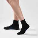 Wildarms Men's 6 Pack Running Socks - Arch Support & Breathable, Moisture-Wicking Cotton Socks for Sports & Outdoor (10-13, Black)