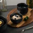 S&Q'S CERAMICS Ceramic Small Bowls for Kitchen, Set of 6, 9 ounces Ice Cream Bowls, Small Serving Bowls for Soup, Dipping, Condiments, Side Dishes, Snack, Prep (Black and Grey (4.25 inch)