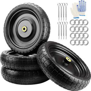 13-Inch Gorilla Cart Tires - Heavy Duty Replacement Tires for Gori-lla Carts, 13" Flat Free Tire Fit Gorilla Cart, Wheelbarrow Garden Wagon Cart, Hand Trucks and Utility Cart (4-Pack)