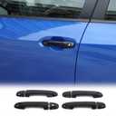 Daeiclru Car Exterior Door Handle Cover Trim Compatible with Subaru WRX 2022-2024/Subaru Crosstrek 2023 2024, ABS Car Door Handle Protector Cover Accessories (with Smart Hole - Glossy Black)