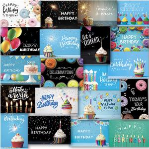120 Happy Birthday Cards with Envelopes, Birthday Cards Bulk with Short Generic Message Inside, 20 Unique Designs, 4x6 inches, Birthday Cards Assortment for Business and Personal 120 Happy Birthday Cards with Envelopes, Birthday Cards Bulk with Short Generic Message Inside, 20 Unique Designs, 4x6 inches, Birthday Cards Assortment for Business and Personal
