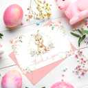 2 x FYSUIMU 50 Pack Easter Thank You Cards Boxed Pink Floral Bunny Greeting Cards Rabbit Flower Blank Note Card with Envelopes Stickers for Spring Birthday Baby Shower Party Supplies