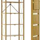 ALANNG 73.6 Inch Folding Bookshelf, 6 Tier Metal Bookcase and Bookshelves, Tall Shelves for Living Room Office Bedroom, Heavy Duty Book Shelve Free Standing Open (Gold, 1PACK)