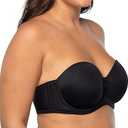 Vanity Fair Women's Beauty Back Smoothing Strapless Bra, 4-Way Stretch Fabric, Lightly Lined Cups Up to H, Color: Midnight Black